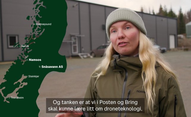 Kristine Koslung i Posten Bring forteller om droneprosjektet