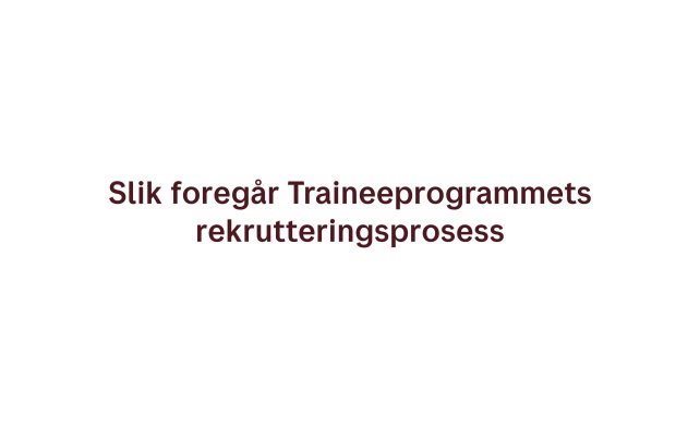 Stillbilde rekrutteringsprosess